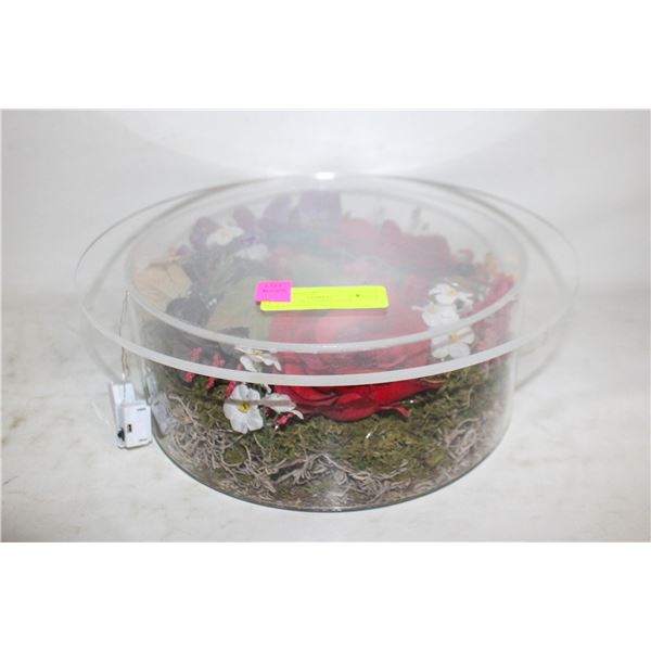 CUSTOM CAKE STAND WITH FLORALS AND LIGHTS