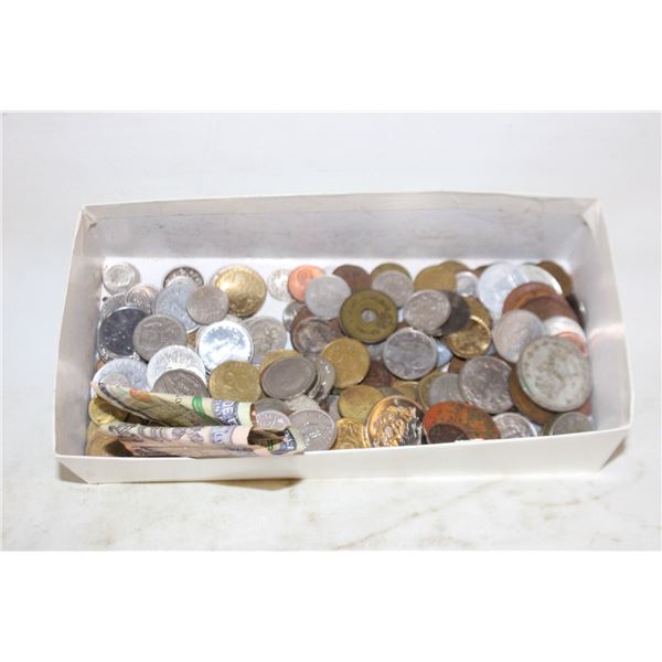 LARGE ASST LOT VINTAGE FOREIGN COINS
