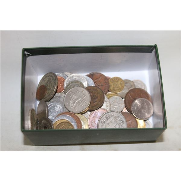 LARGE ASST LOT VINTAGE FOREIGN COINS