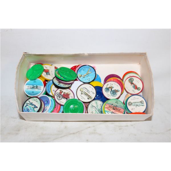 LARGE LOT 1960S JELLO CAR & PLANE COINS