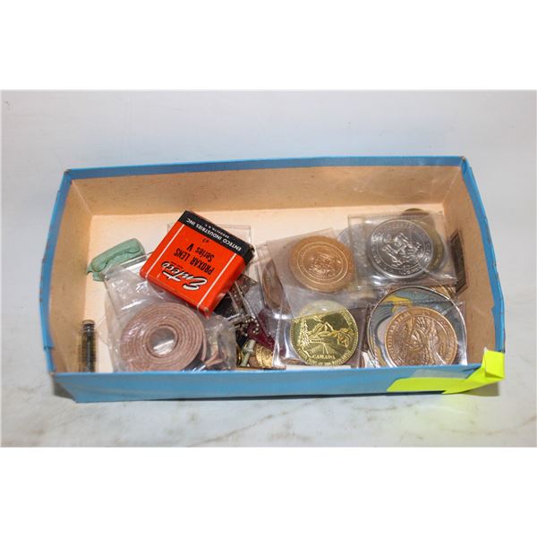 LOT ANTIQUE TOKENS COINS AND MORE