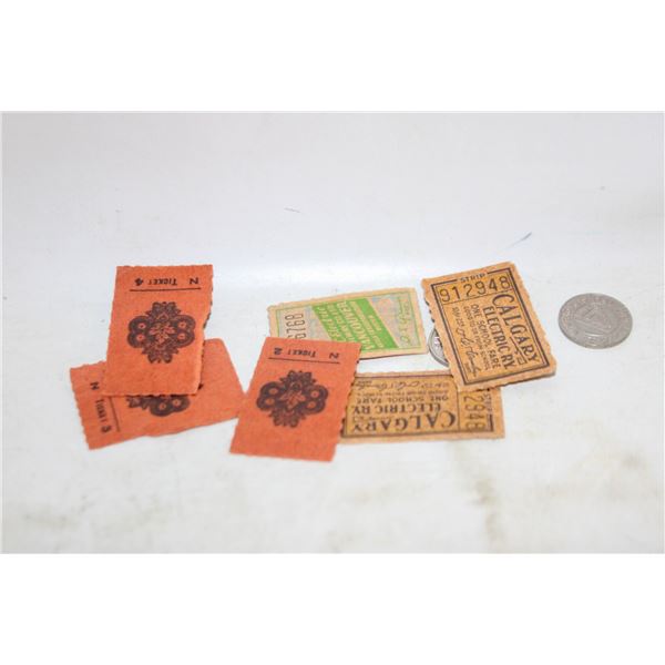 LOT ANTIQUE CANADIAN SUBWAY TICKETS TOKENS