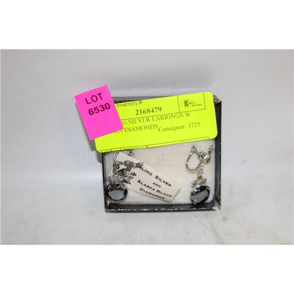 STERLING SILVER EARRINGS W HEMATITE