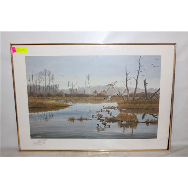 FRAMED PRINT, LTD ED, WILD LIFE, BY DAVE HIEBERT