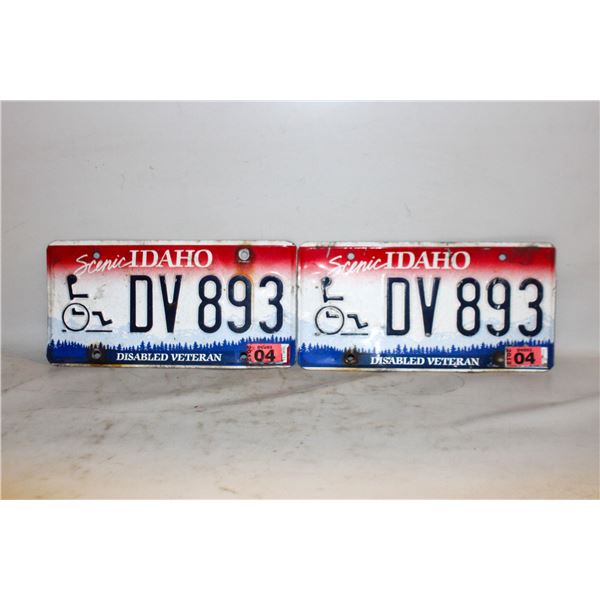 MATCHING IDAHO DISABLED LICENSE PLATES