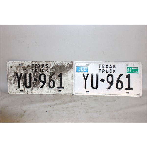 MATCHING TEXAS TRUCK LICENSE PLATES