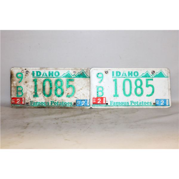 MATCHING IDAHO LICENSE PLATES