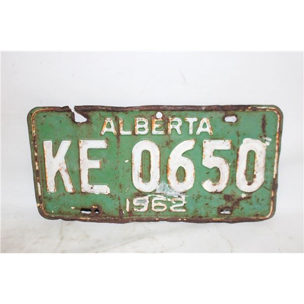 1962 ALBERTA LICENSE PLATE