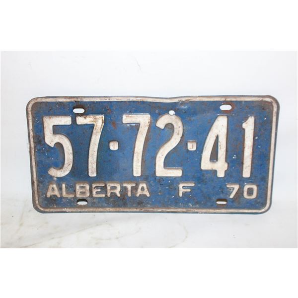 1970 ALBERTA LICENSE PLATE