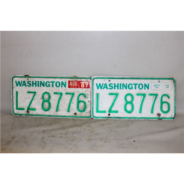 MATCHING WASHINGTON LICENSE PLATES