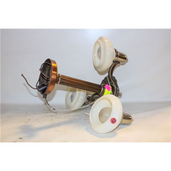 VINTAGE BRASS 3 LIGHT CEILING LAMP