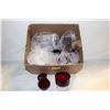 Image 1 : GLASSWARE - BOX OF MID-CENTURY RUBY RED CORDIAL