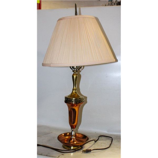 VINTAGE BRASS AND COPPER LAMP WITH