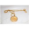 Image 1 : GOLD TONE MEXICAN 50 PESOS COIN PENDANT