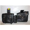 Image 1 : BLACK LEATHER SADDLE BAG FOR MOTORCYCLE