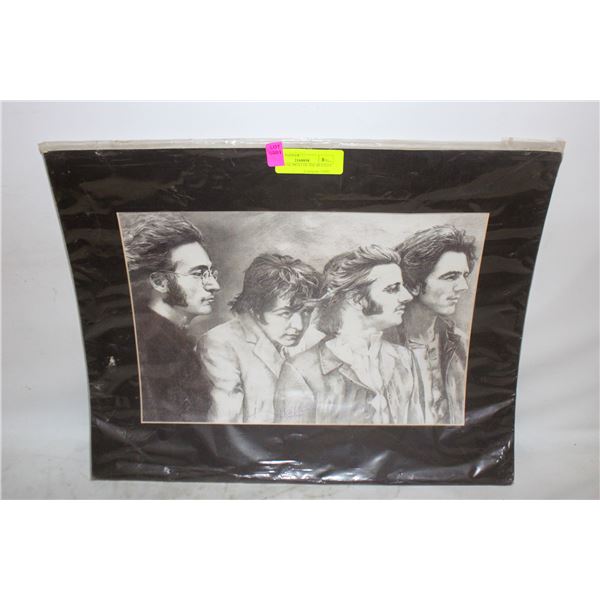 CHARCOAL PRINT OF THE BEATLES