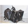 Image 1 : BLACK LEATHER MOTORCYCLE SADDLE BAG