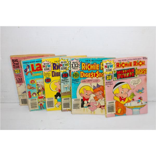6 VINTAGE RICHIE RICH BOOKS