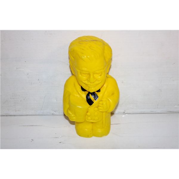 VINTAGE YELLOW COLONEL COIN BANK