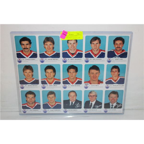 1985-86 UNCUT AUTO-PRINTED SIGNATURES