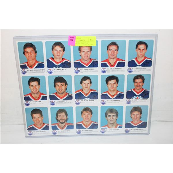 1985-86 UNCUT AUTO-PRINTED SIGNATURES GRETZKY