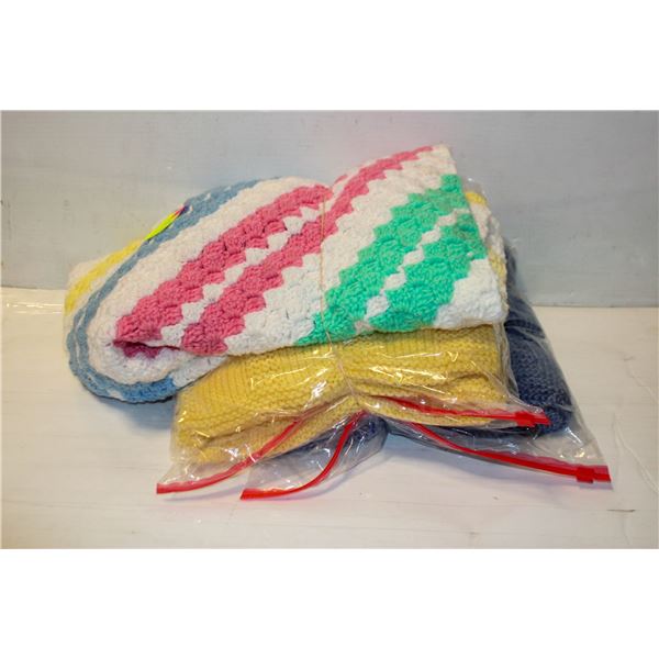 NEW KNITTED BABY BLANKETS ALL TOGETHER-ESTATE