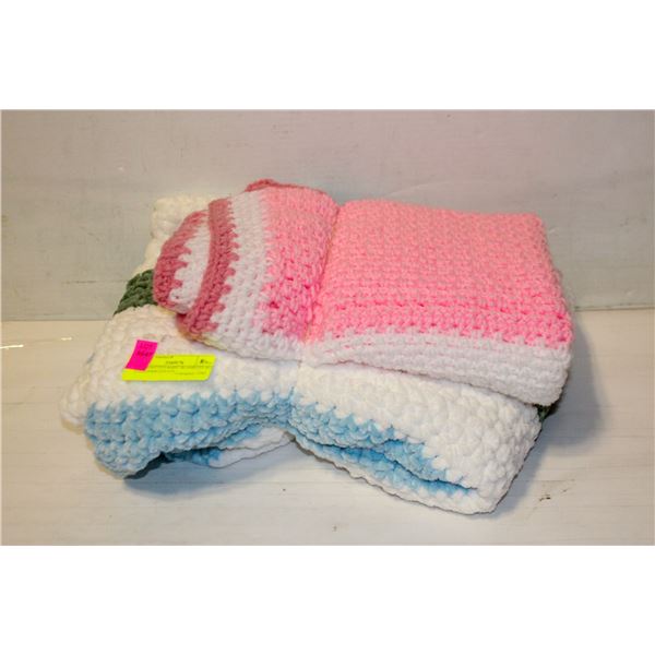 NEW KNITTED BABY BLANKETS ALL TOGETHER-ESTATE