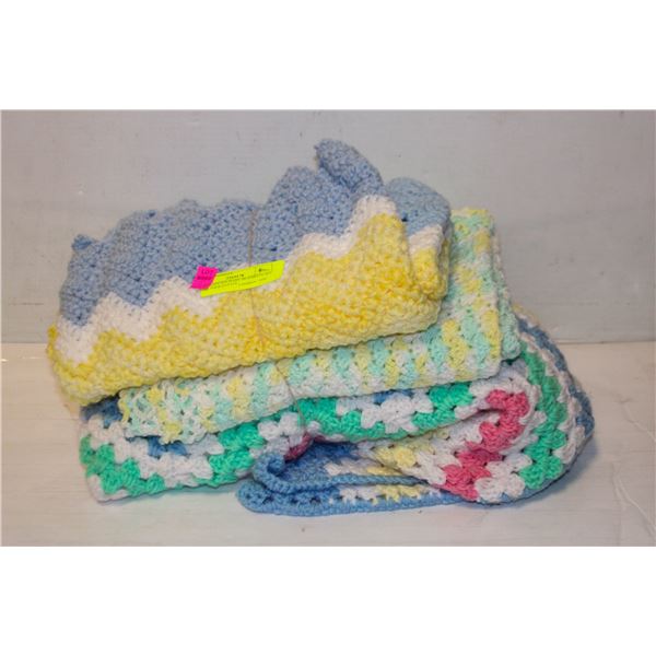 NEW KNITTED BABY BLANKETS ALL TOGETHER-ESTATE