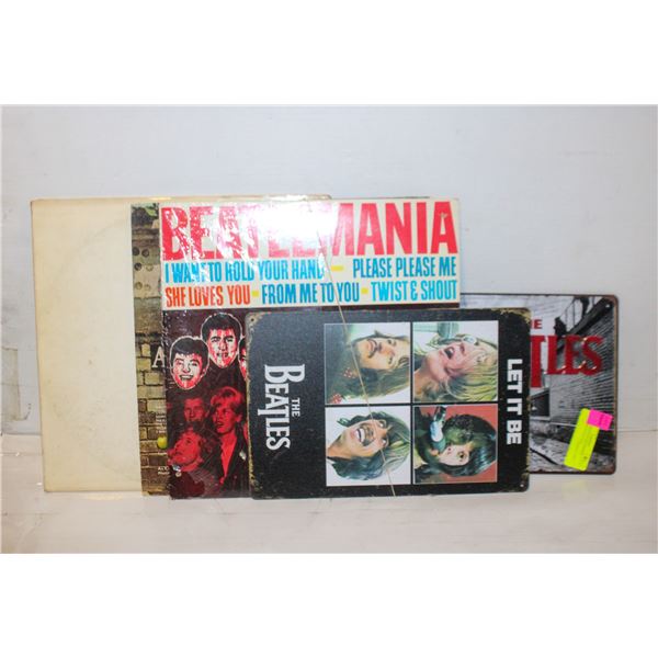 ESTATE BEATLES RECORDS & METAL SIGNS-ESTATE