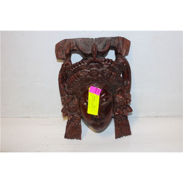 ANTIQUE ASIAN WOOD CARVED MASK-ESTATE