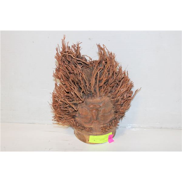 ANTIQUE BAMBOO CARVED WALL MASK-ESTATE