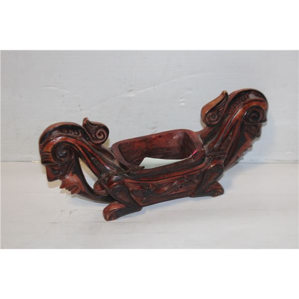 ESTATE 2 HEADED CARVED BOAT-ESTATE