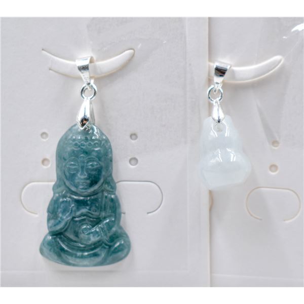 #179-NATURAL JADE JADEITE PENDANT 2PCS
