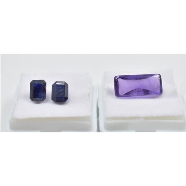 #261- NATURAL AMETHYST 6.15CT & BLUE SAPPHIRE