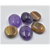 Image 2 : #307-NATURAL TIGER EYE/AMETHYST GEMSTONES 63.15CT