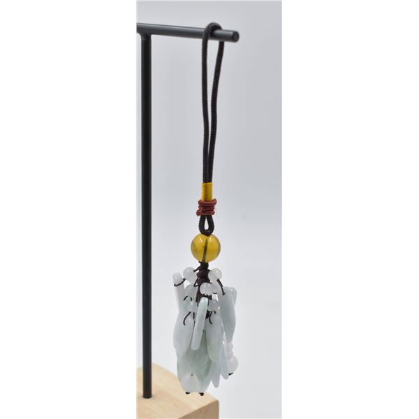 #99- NATURAL JADE JADITE & AGATE CAR HANGER