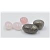 Image 1 : #19-NATURAL PYRITE   & ROSE QUARTZ TUMBLETE 86 G