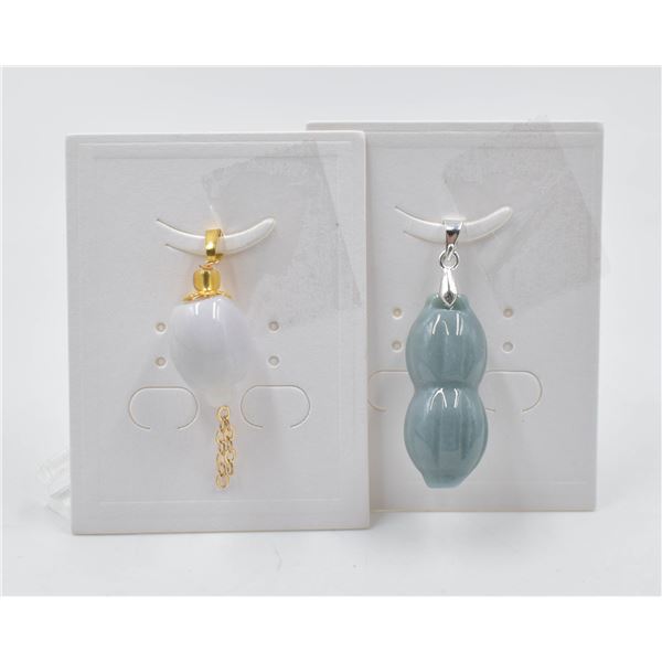 #191-NATURAL JADE JADEITE PENDANT 2PCS