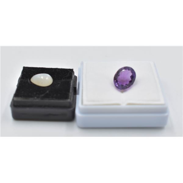 #267- NATURAL AMETHYST 5.32 CT & MOONSTONE 2.90CT
