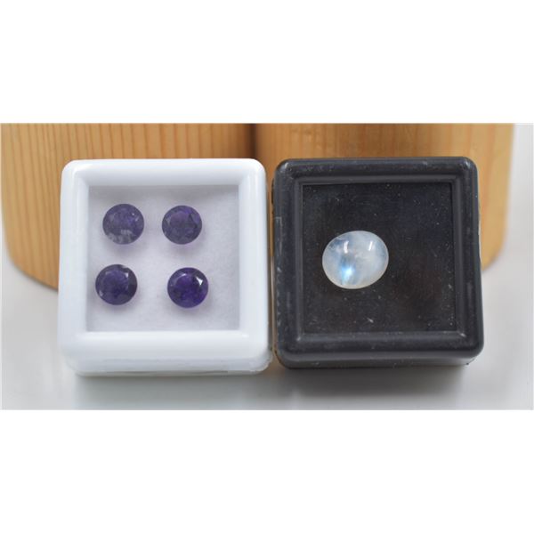 #249- NATURAL AMETHYST 3.25CT & MOONSTONE 2.70CT