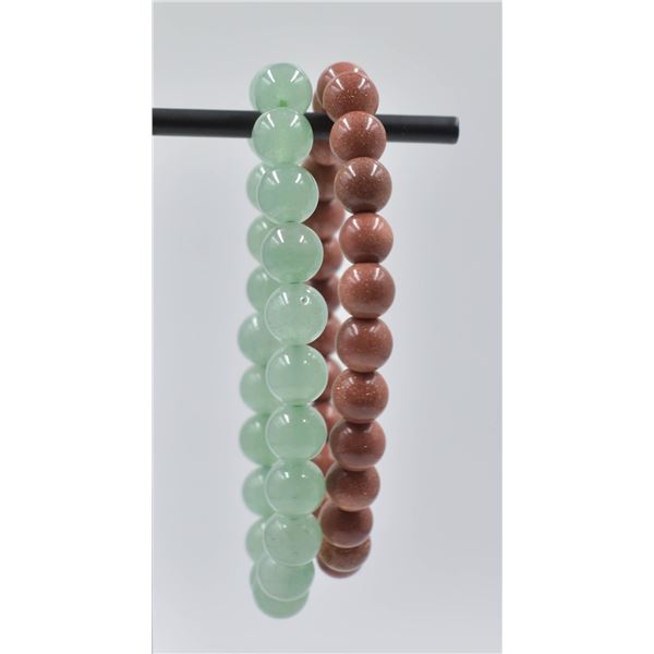 #27-NATURAL GREEN AVENTURINE & GOLD SAND STONE