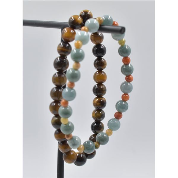 #71-NATURAL YELLOW TIGER EYE & JADE JADEITE