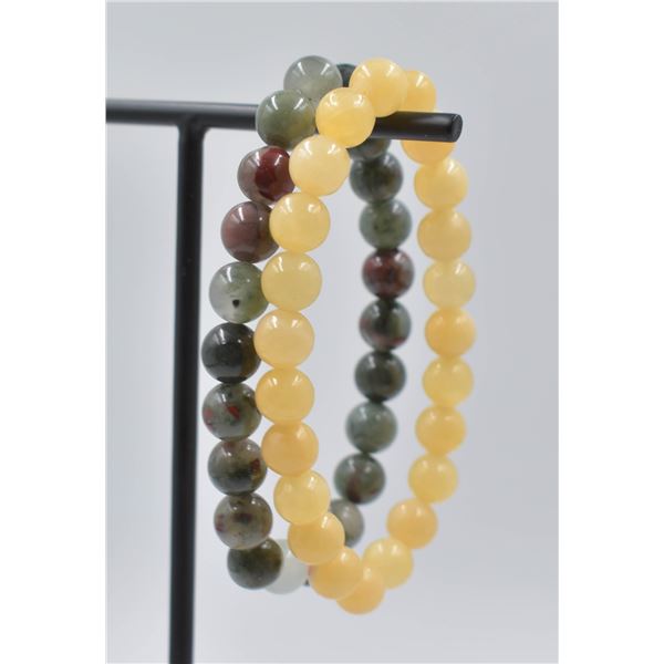 #39- NATURAL BLOOD STONE & YELLOW CHALCEDONY