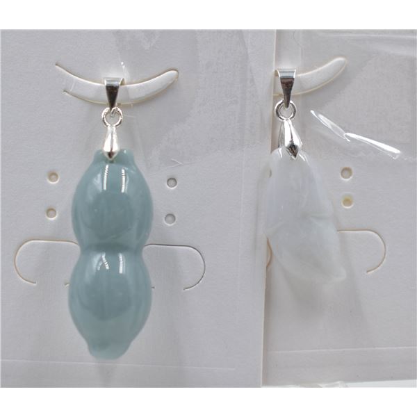 #177-NATURAL JADE JADEITE PENDANT 2PCS