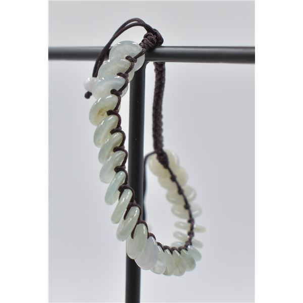#112-NATURAL JADE JADEITE DONUT BRACELET