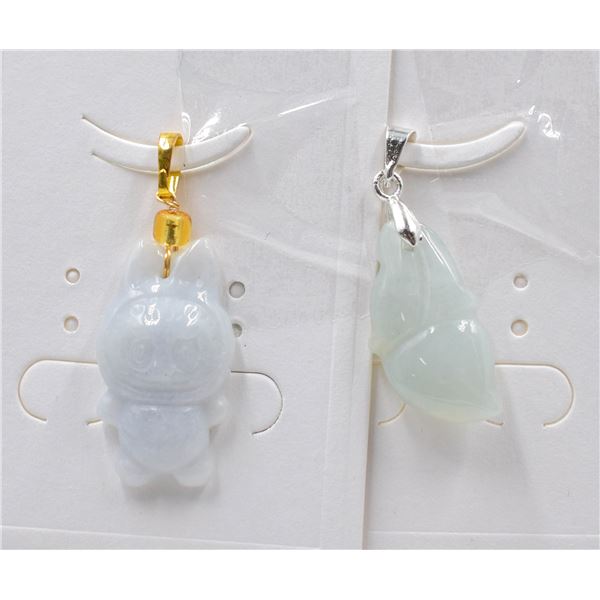 #162-NATURAL JADE JADEITE PENDANT 2PCS