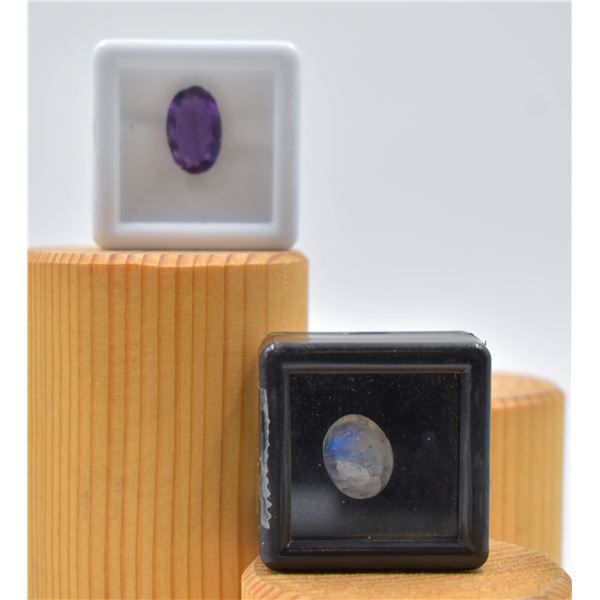 #253- NATURAL AMETHYST 3.38CT & MOONSTONES 4.45CT