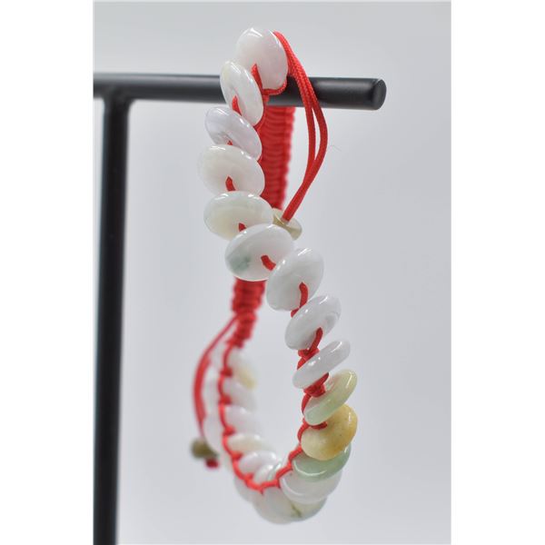 #120-NATURAL JADE JADEITE DONUT BRACELET
