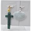 Image 1 : #182-NATURAL JADE JADEITE PENDANT 2PCS