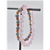 Image 1 : #66-NATURAL PINK ROSE QUARTZ & JADE JADEITE